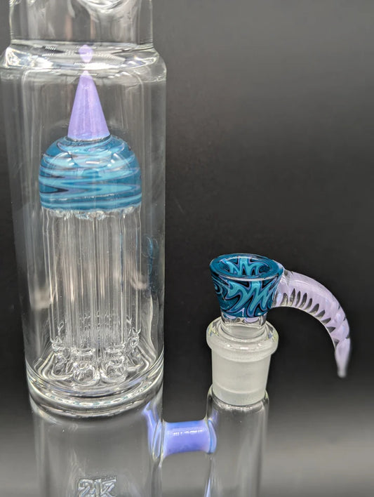 2K Glass Dual Gridline to 8 Arm Bongs - Color Accented