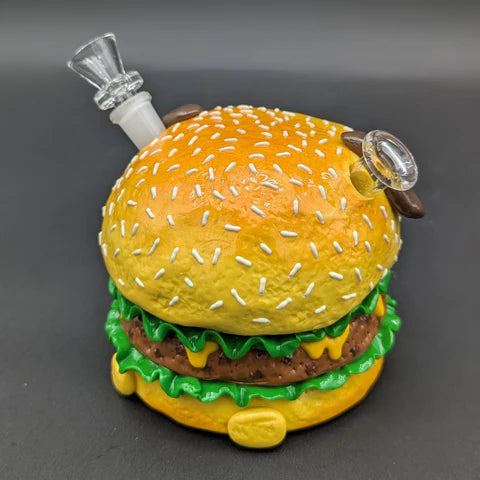 3D Cheeseburger Dog Water Pipe