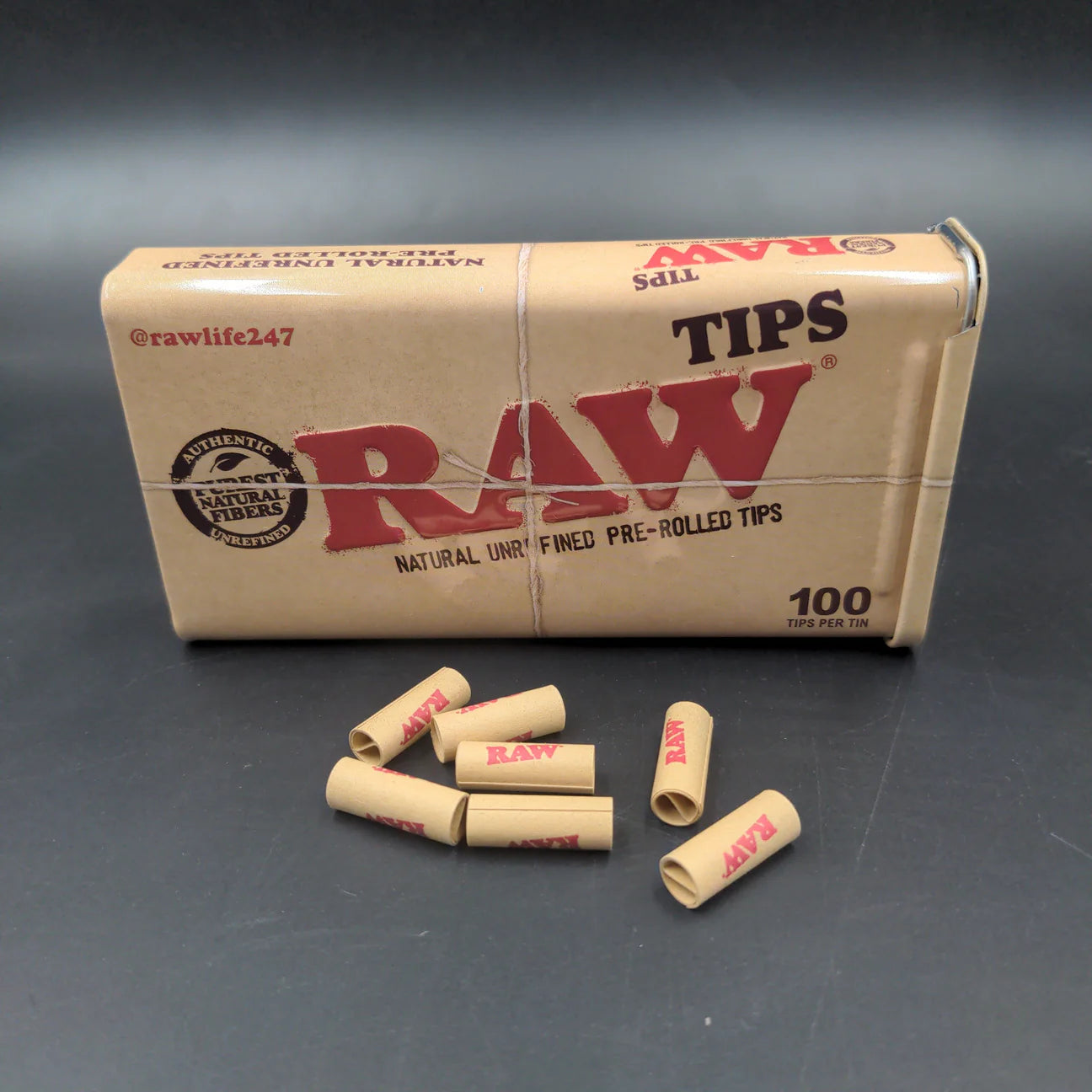 RAW PRE-ROLLED TIPS / 100PC TIN