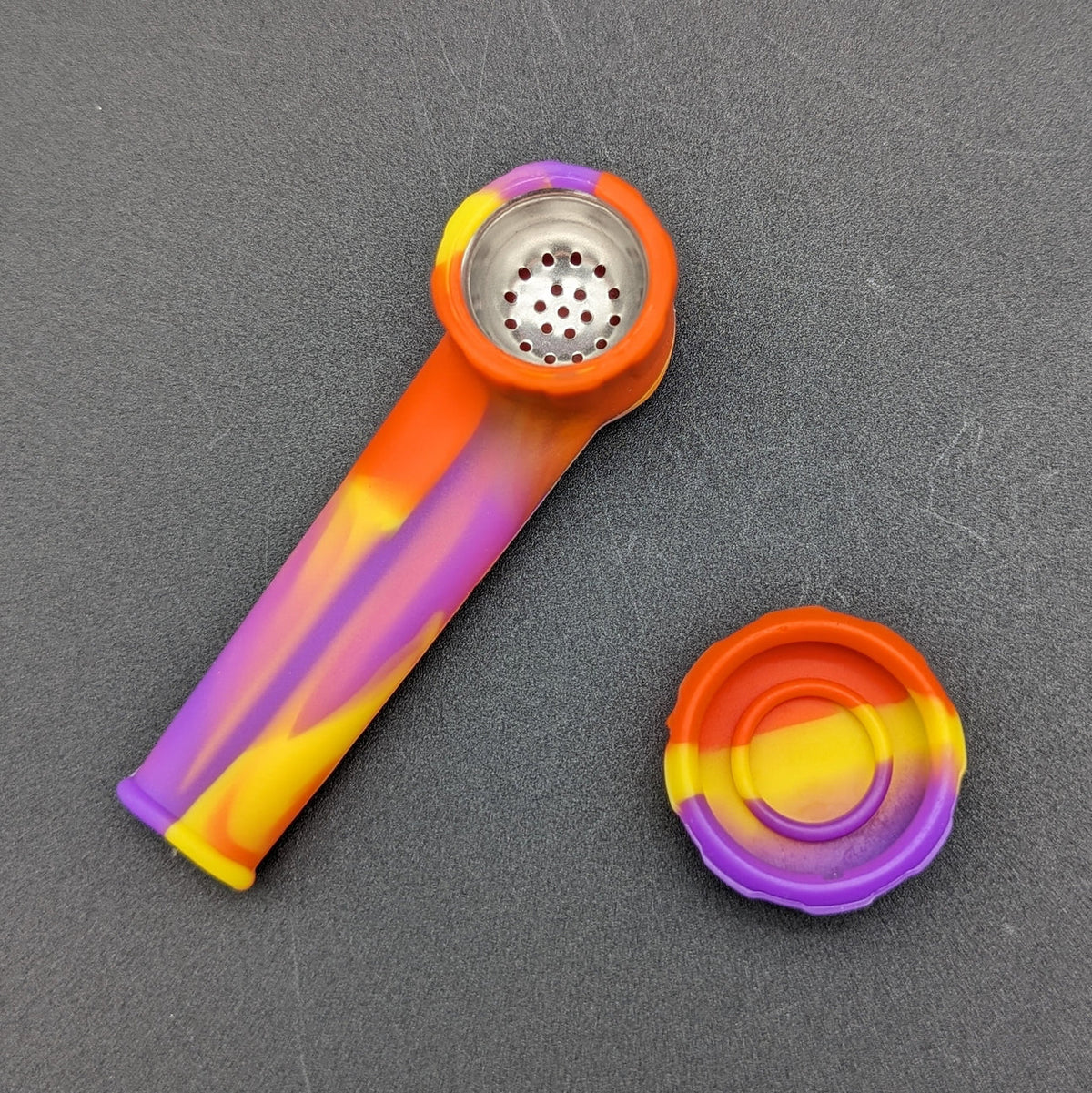 SILICONE TRAVEL SMOKING PIPE W/ LID
