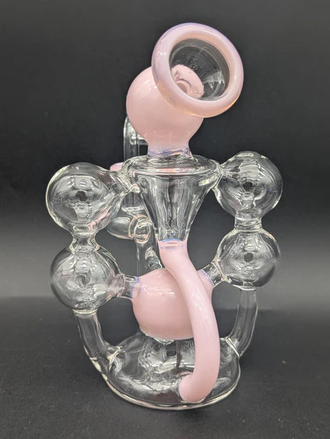 Hittn Glass 6" Double Bubble Recycler Dab Rig