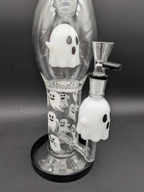 Pulsar Glow In the Dark Ghosty Glass Bong| 15.25"