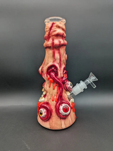 10" 3D Melting Eyes Beaker Bong