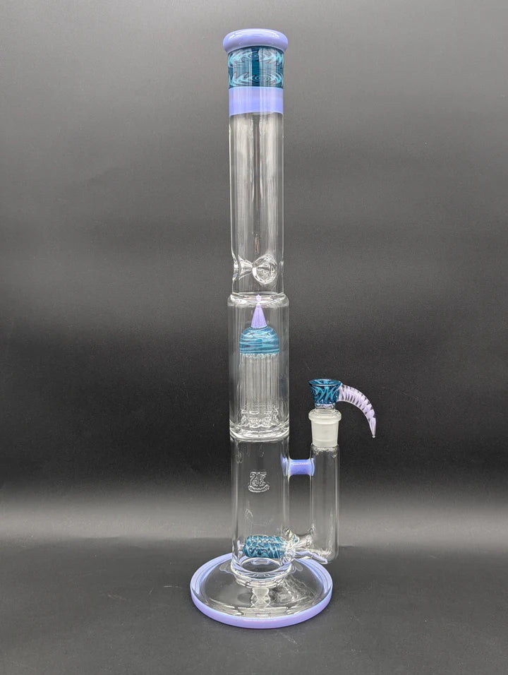 2K Glass Dual Gridline to 8 Arm Bongs - Color Accented