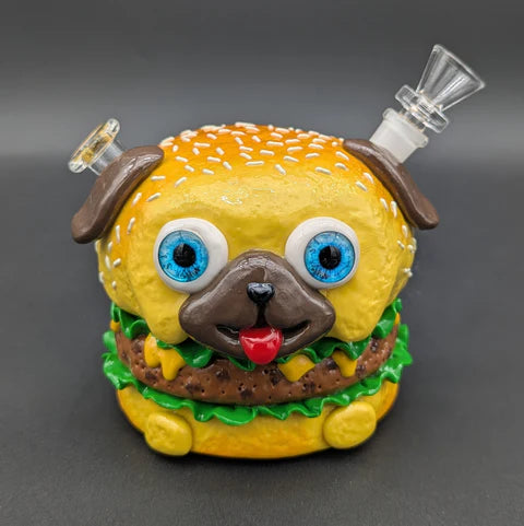 3D Cheeseburger Dog Water Pipe