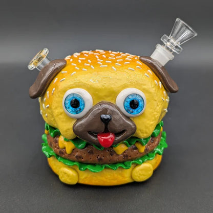 3D Cheeseburger Dog Water Pipe
