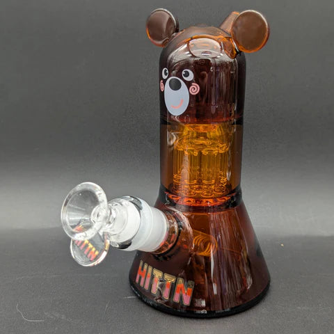7" Hittn Glass Bear Tree Water Pipe