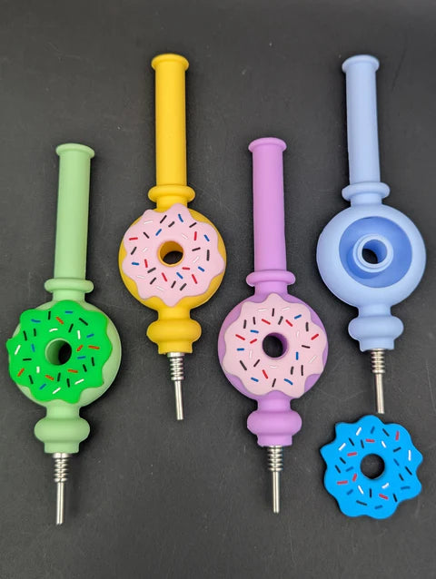 7" Silicone Donut Dab Straw