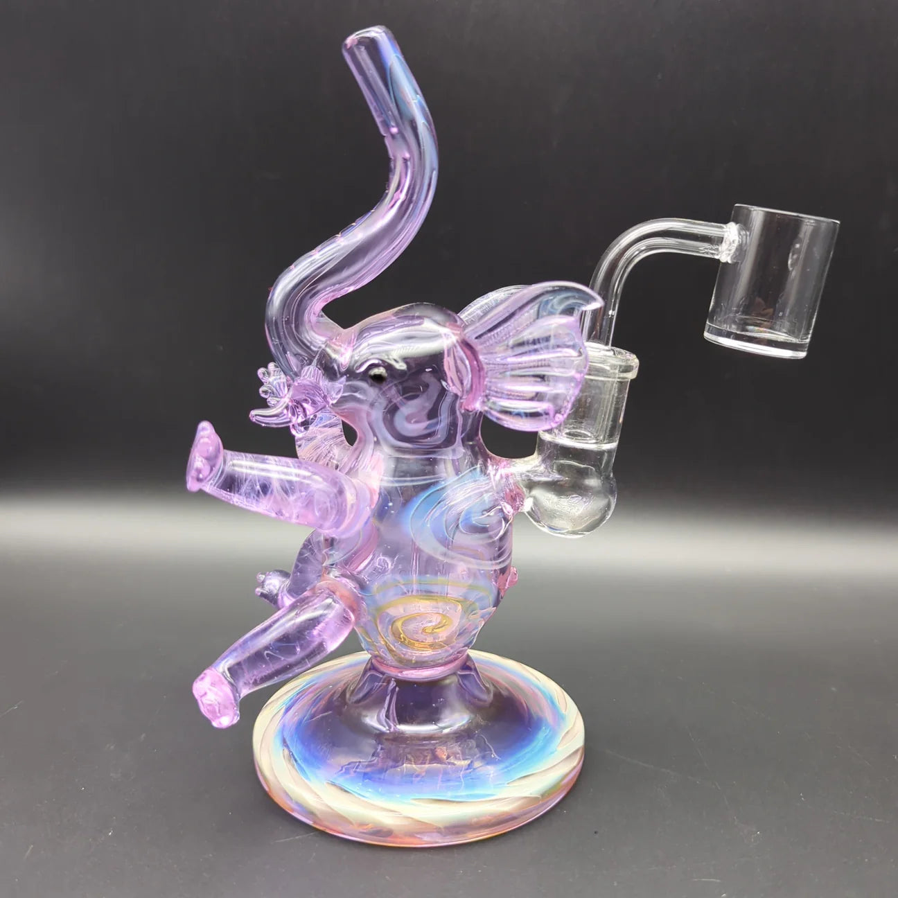7.5" PURPLE FUMED ELEPHANT DAB RIG 14MM
