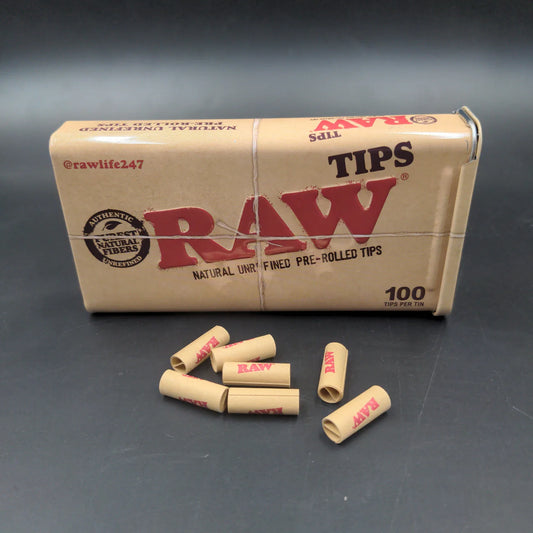 RAW PRE-ROLLED TIPS / 100PC TIN