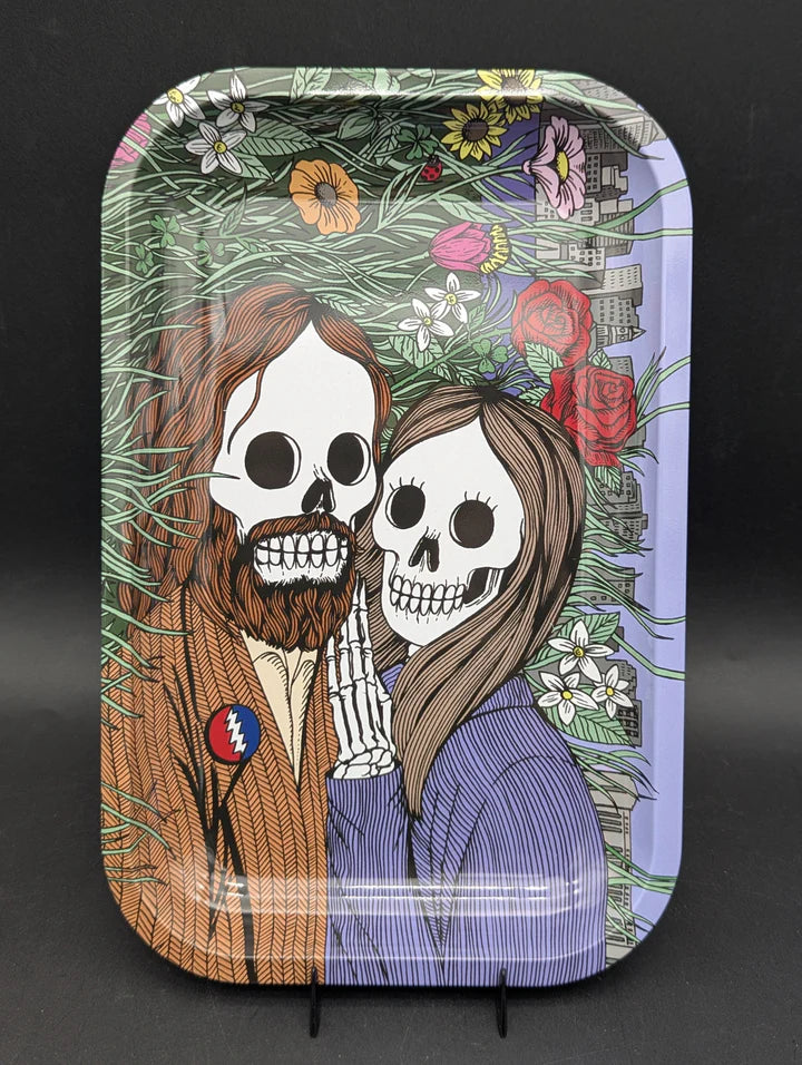 GRATEFUL DEAD X PULSAR METAL ROLLING TRAY | FLOWER COUPLE | 11"X7"