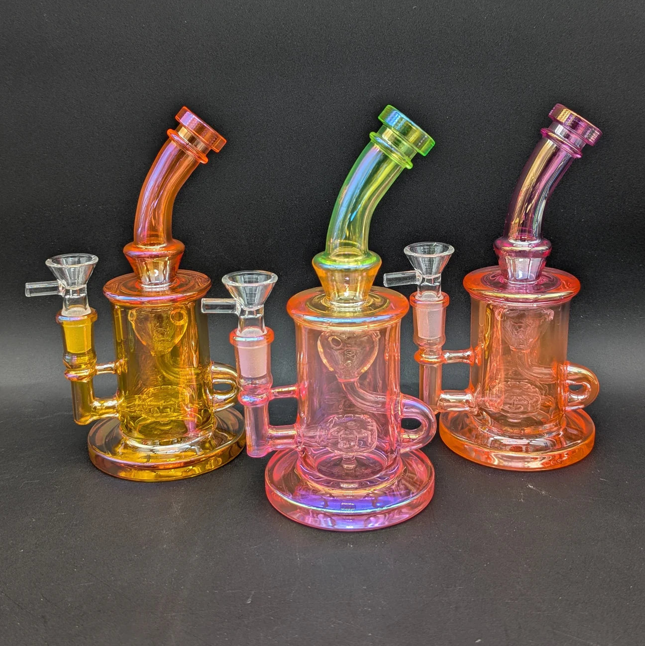 7" IRIDESCENT KLEIN RECYCLER WATER PIPE