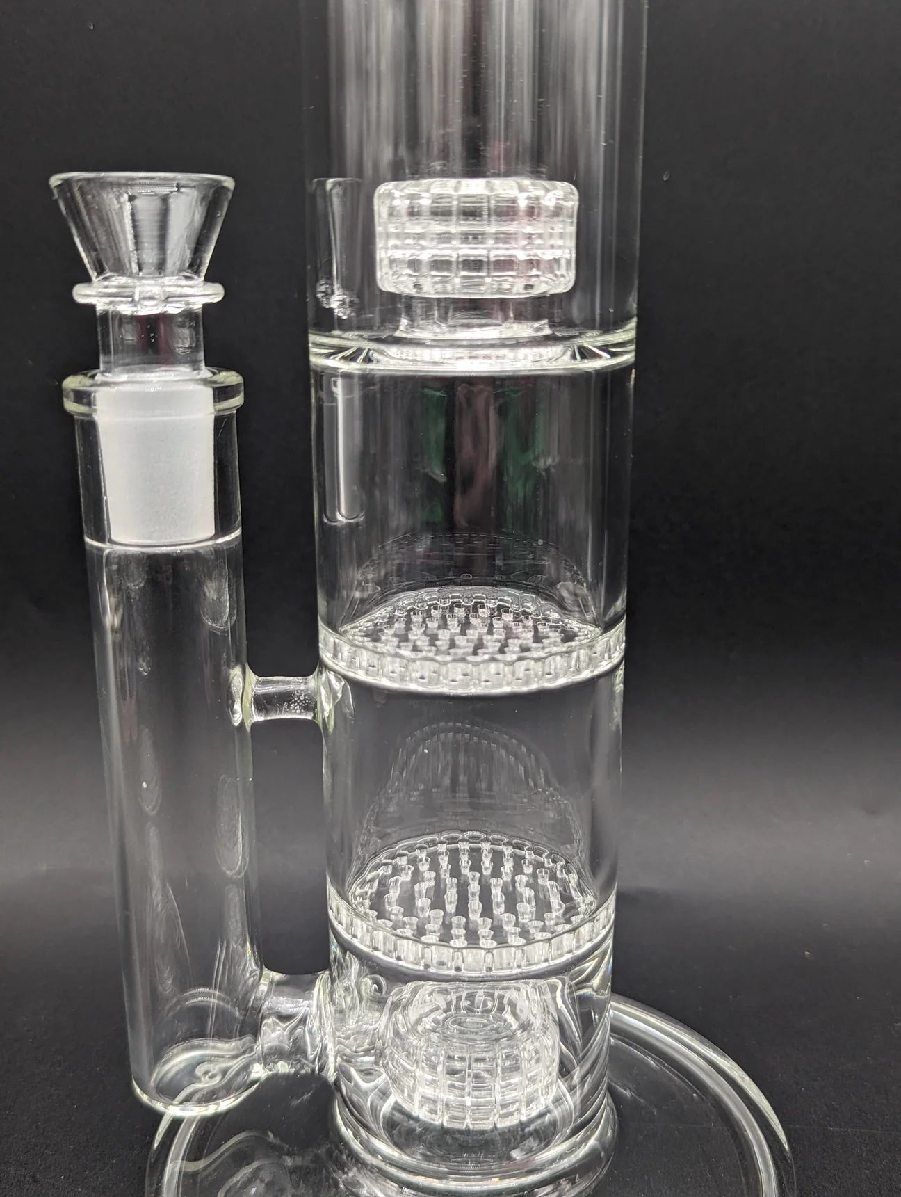 PHOENIX GLASS 14" CLEAR QUAD PERC TUBE