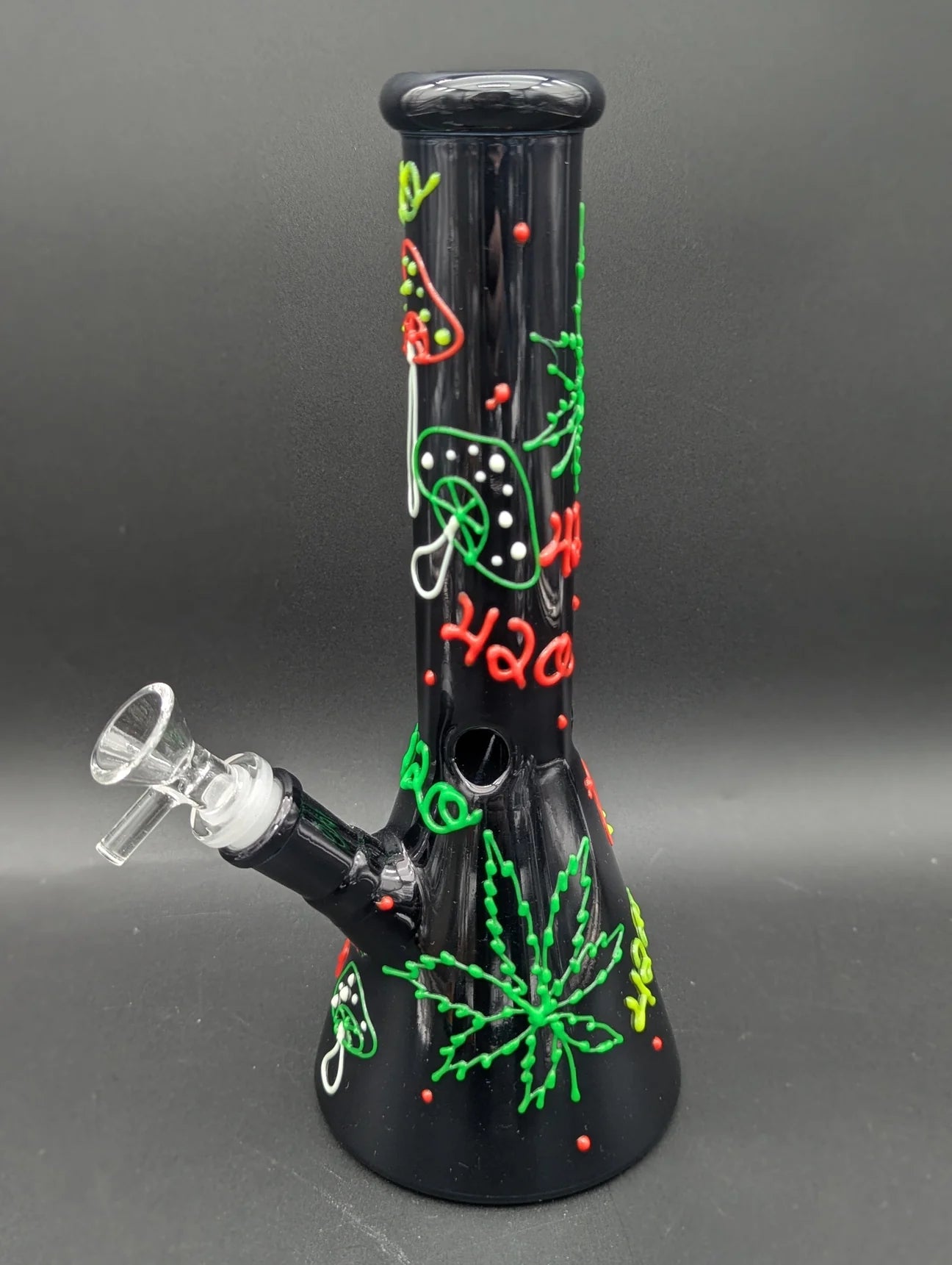 GLOW IN THE DARK 420 MUSHROOM BEAKER| 9.5"