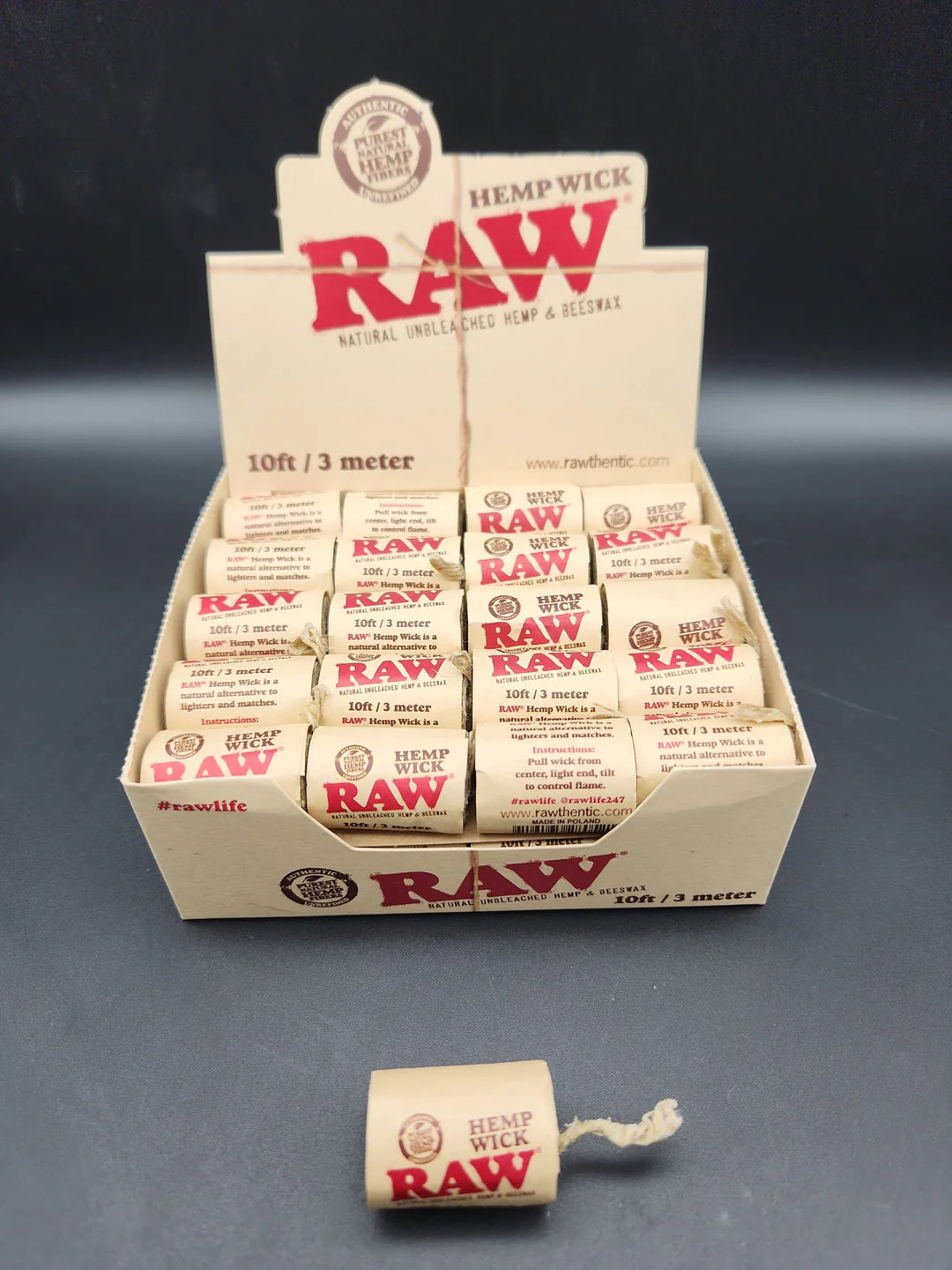 Raw hemp wick 10ft-250ft