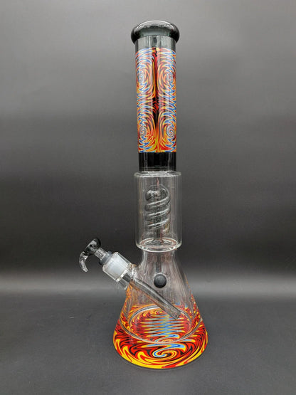16" WIG WAG COIL PERC BEAKER BONG