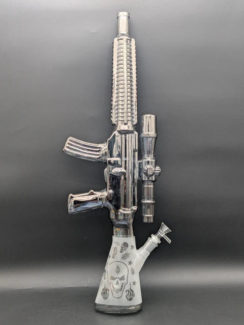 AR-15 Glass Sandblasted Gun Bong