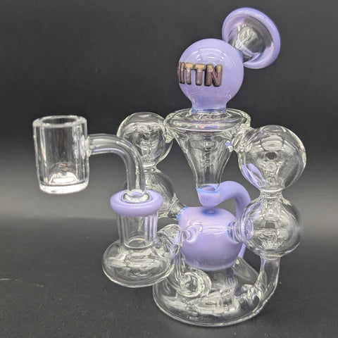 Hittn Glass 6" Double Bubble Recycler Dab Rig