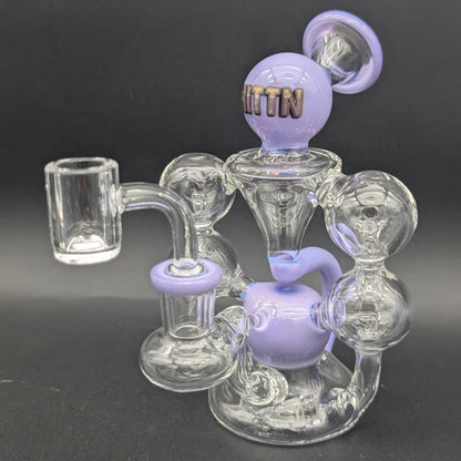 Hittn Glass 6" Double Bubble Recycler Dab Rig