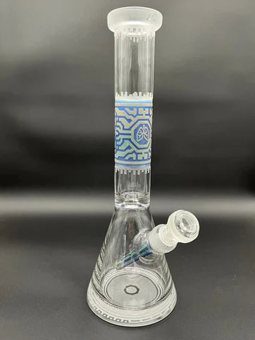 Milkyway Glass "Respire" Silver and Blue Frit Beaker