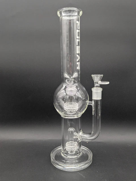 Pulsar Double Chamber Bubble Glass Water Pipe | 14"