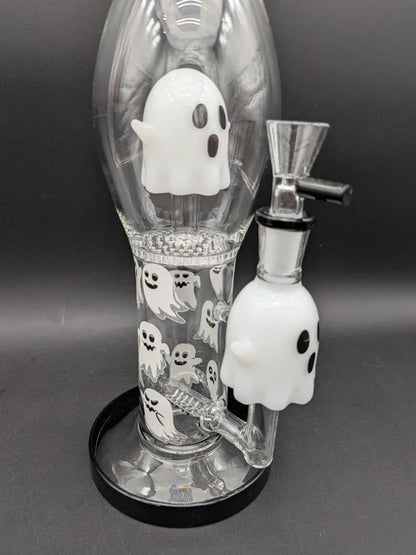 Pulsar Glow In the Dark Ghosty Glass Bong| 15.25"