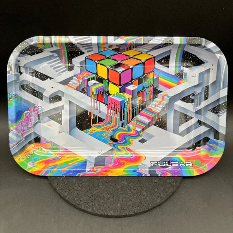Pulsar Metal Rolling Tray | Cubic Reality | 11"x7"