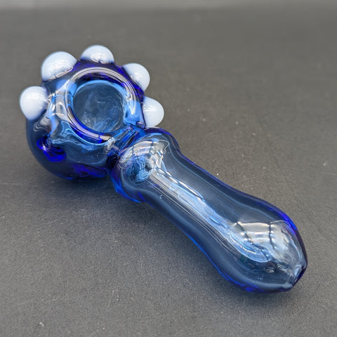 Solid Blue Studded Hand Pipe 4"