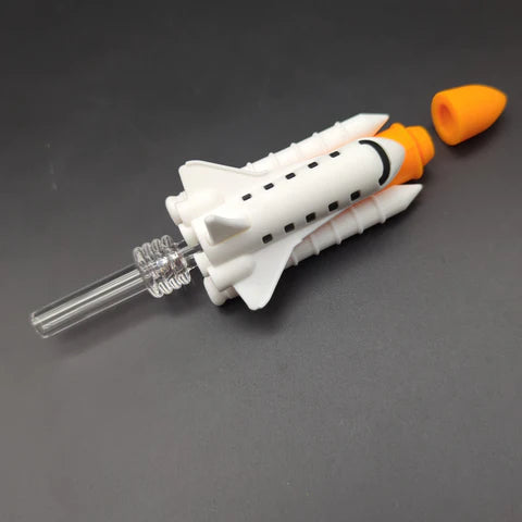 Space Shuttle Silicone Dab Straw | 6"