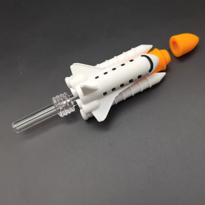 Space Shuttle Silicone Dab Straw | 6"
